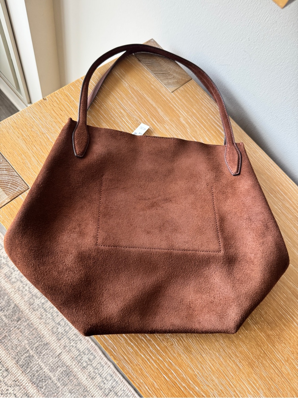 NWT! MADEWELL The Shopper Tote in Suede, Soft Mahogany Brown NR388 Oversized Bag - Picture 7 of 16